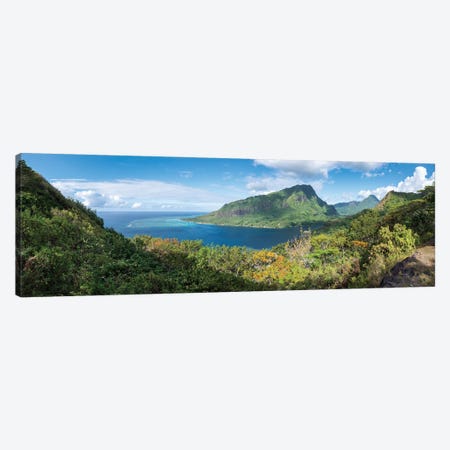 Panoramic View Of Opunohu Bay On Moorea Island, French Polynesia Canvas Print #JNB2387} by Jan Becke Canvas Art