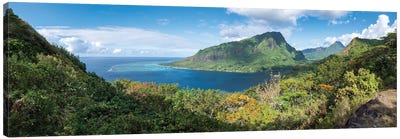 Panoramic View Of Opunohu Bay On Moorea Island, French Polynesia Canvas Art Print