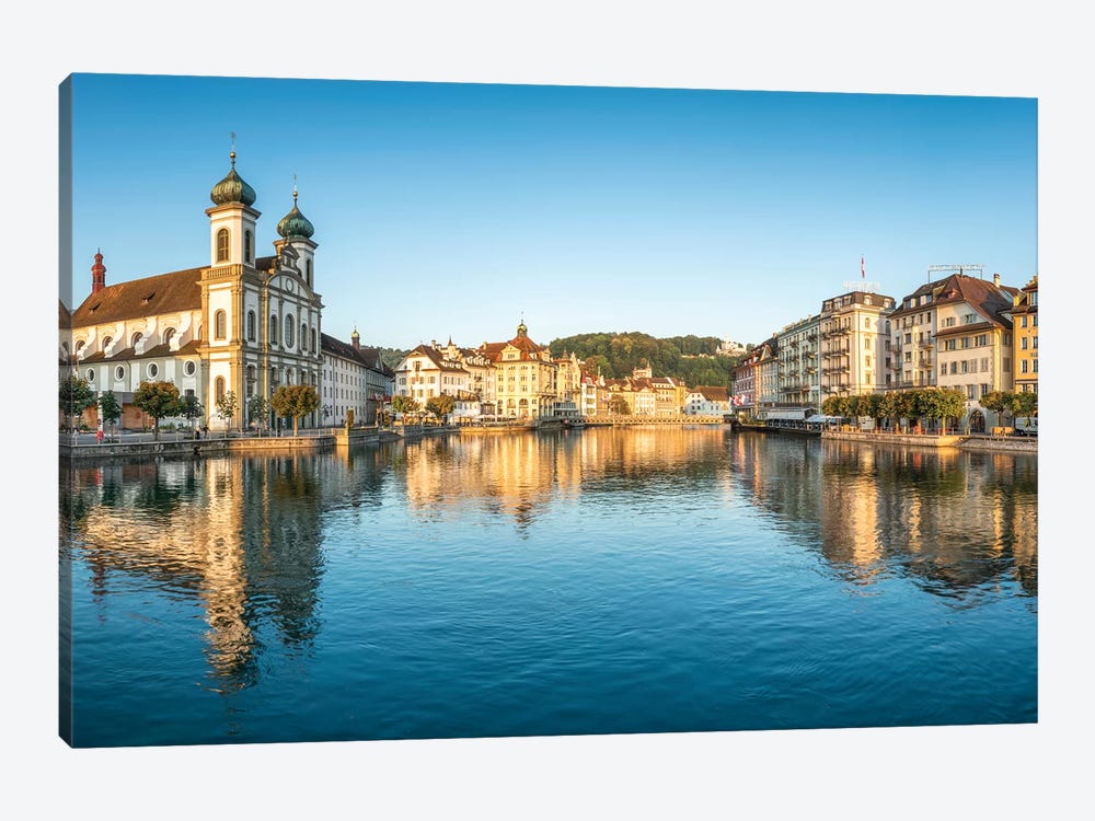 Jesuit Church In The Old Town Of Lucerne by Jan Becke 1-piece Canvas Art Print