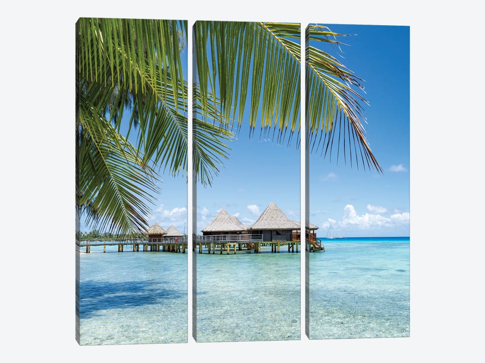 Summer Vacation At The Beach, French Polynesia by Jan Becke 3-piece Canvas Art Print