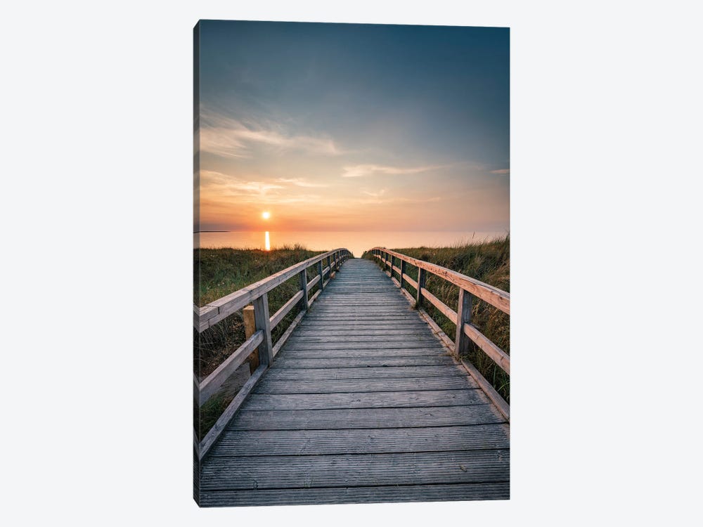 Pathway To The Beach At Sunset by Jan Becke 1-piece Canvas Print