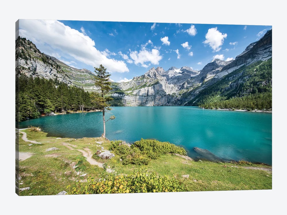Oeschinen Lake In Switzerland by Jan Becke 1-piece Canvas Art