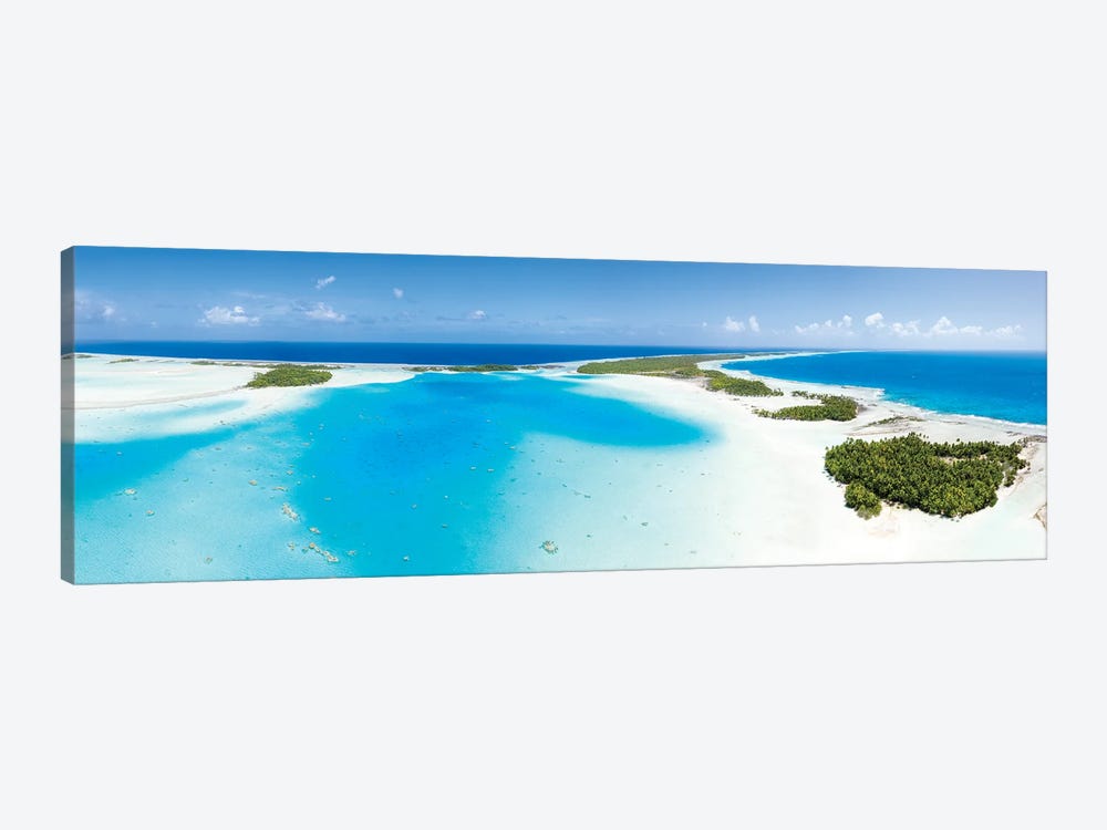 Aerial Panorama Of The Blue Lagoon On Rangiroa, French Polynesia by Jan Becke 1-piece Canvas Artwork