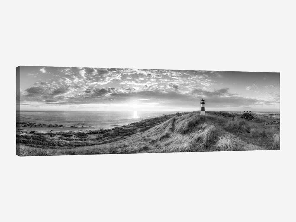 Lighthouse List Ost Near The North Sea Coast, Sylt, Germany, Black And White by Jan Becke 1-piece Canvas Artwork