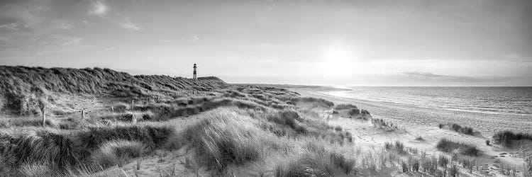 Lighthouse List Ost The Dune Beach, North Sea Coast, Sylt, Schleswig-Holstein, Germany, Black And White