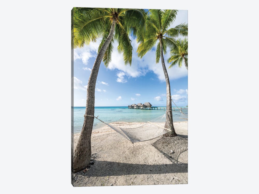 Summer Vacation In A Hammock On A Tropical Island In The Maldives by Jan Becke 1-piece Canvas Wall Art