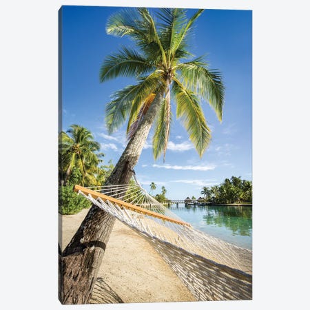 Summer Vacation In A Hammock On A Tropical Island, French Polynesia Canvas Print #JNB2413} by Jan Becke Art Print