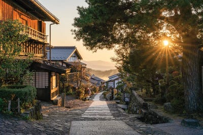 Magome Town Along The Nakasendo Route In Kiso Valley, Gifu Prefecture, Japan by Jan Becke canvas print