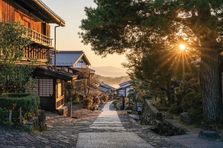 Magome Town Along The Nakasendo Route In Kiso Valley, Gifu Prefecture, Japan