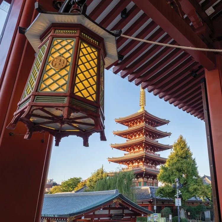 Pagoda At The Senso-Ji Temple, Asakusa, Tokyo, Japan