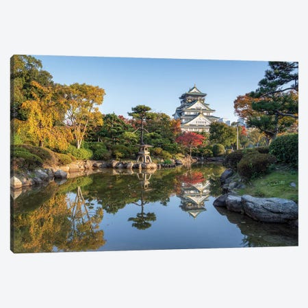 Nishinomaru Japanese Landscape Garden And Osaka Castle In Autumn Season, Japan Canvas Print #JNB2419} by Jan Becke Art Print