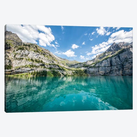 Blue Glacier Water At The Oeschinen Lake In Switzerland Canvas Print #JNB241} by Jan Becke Canvas Print