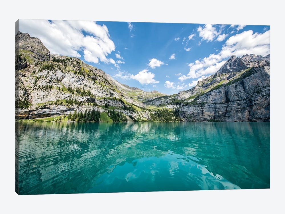 Blue Glacier Water At The Oeschinen Lake In Switzerland by Jan Becke 1-piece Canvas Art Print