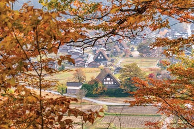 Historic Town Shirakawa-Go In Autumn Season, Gifu Prefecture, Japan by Jan Becke multi panel art