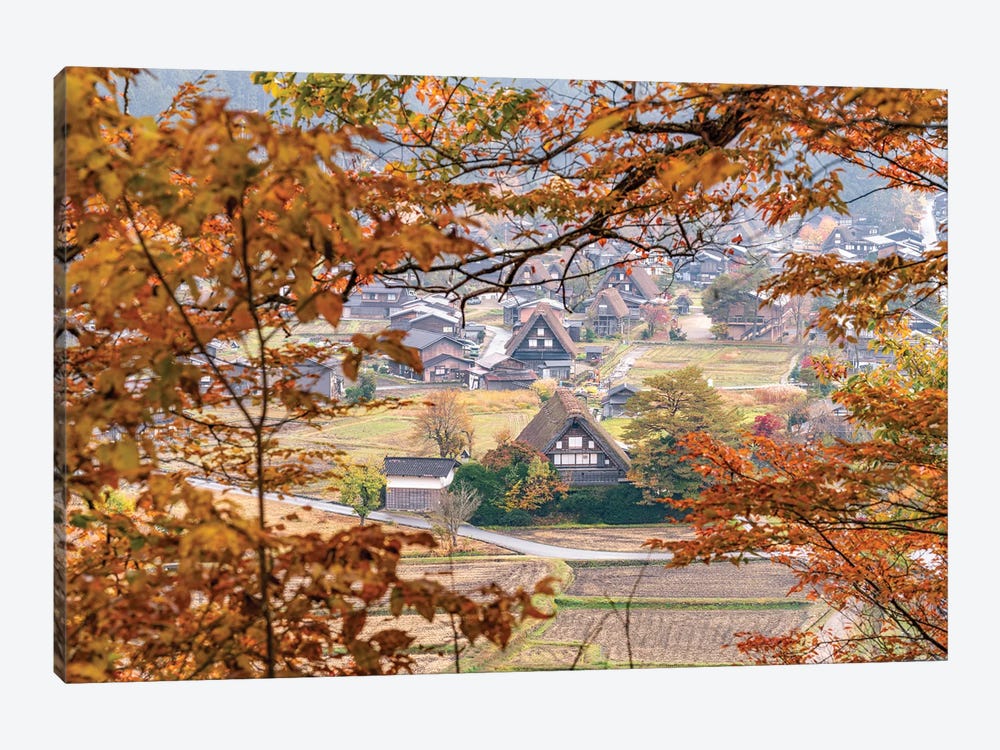 Historic Town Shirakawa-Go In Autumn Season, Gifu Prefecture, Japan by Jan Becke 1-piece Art Print