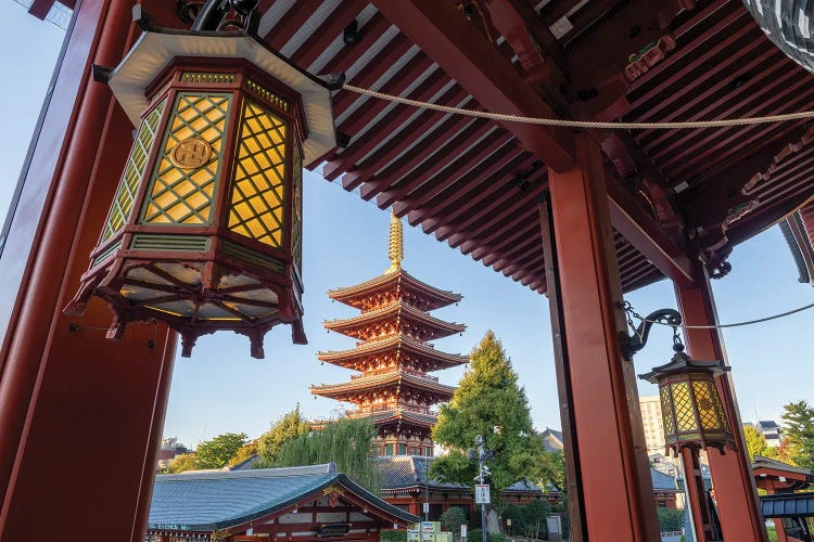 Pagoda At The Senso-Ji Temple In Asakusa, Tokyo, Japan