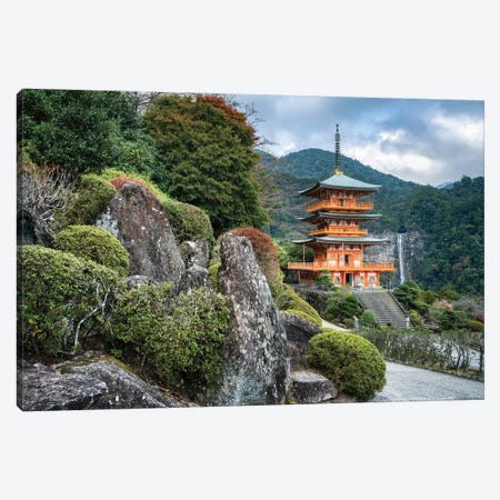 Seiganto-Ji Pagoda And Nachi Falls, Nachi-Katsuura, Wakayama Prefecture, Japan Canvas Print #JNB2424} by Jan Becke Canvas Print