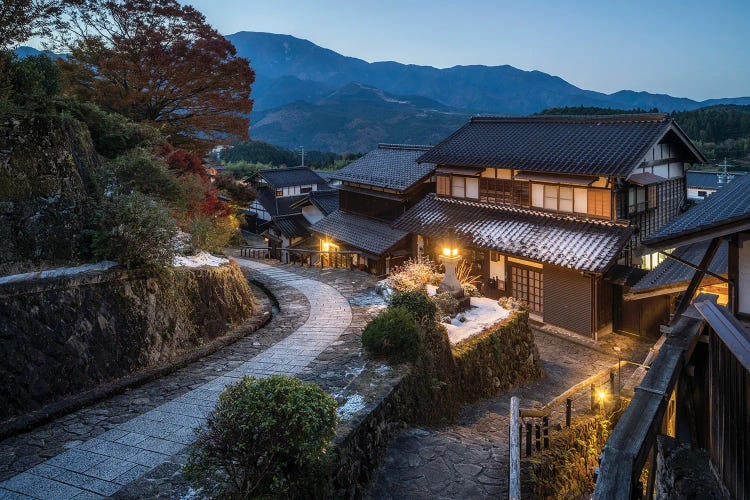 Magome Town At Night, Kiso Valley, Gifu Prefecture, Japan