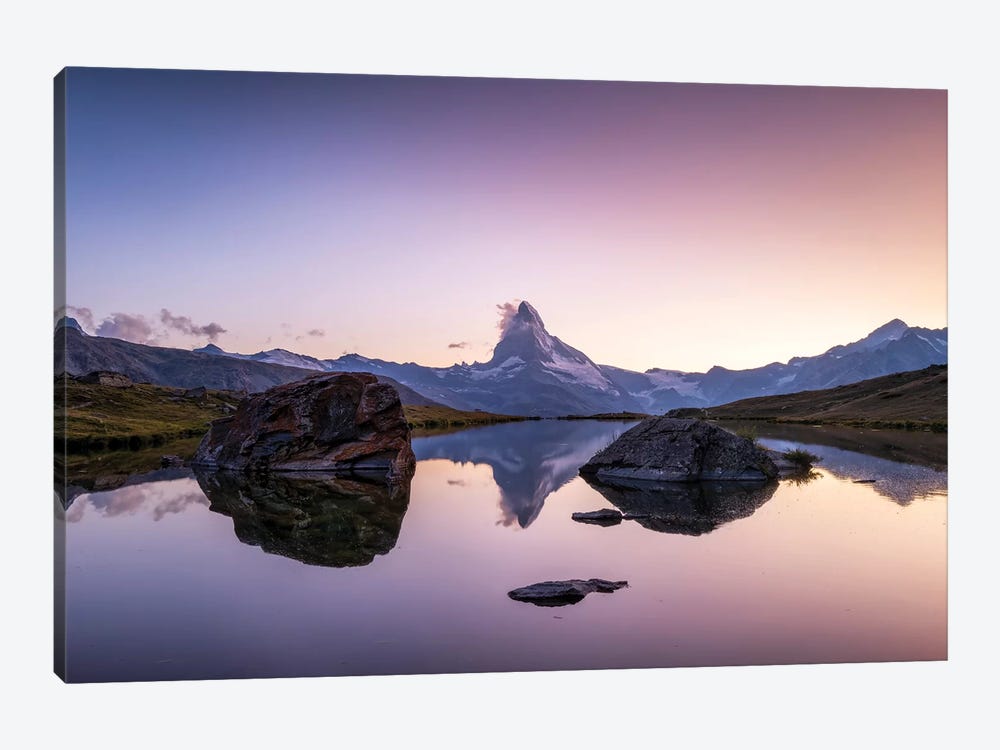 Matterhorn Mountain Reflection In The Stellisee by Jan Becke 1-piece Canvas Art