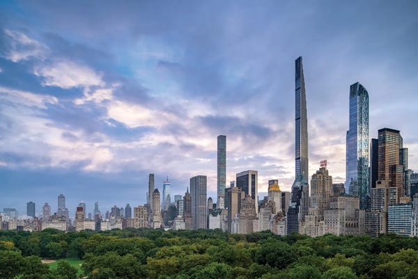 Manhattan: Billionaires Row And Central Park In Midtown Manhattan by Jan Becke