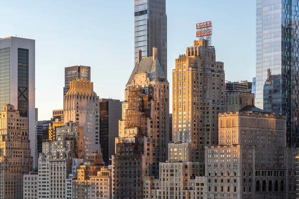 Canvas Print: Skyscraper Architecture In Midtown Manhattan, New York City by Jan Becke