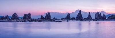 Hashigui-Iwa Rocks Panorama At Dusk, Kushimoto, Wakayama Prefecture, Japan by Jan Becke canvas print