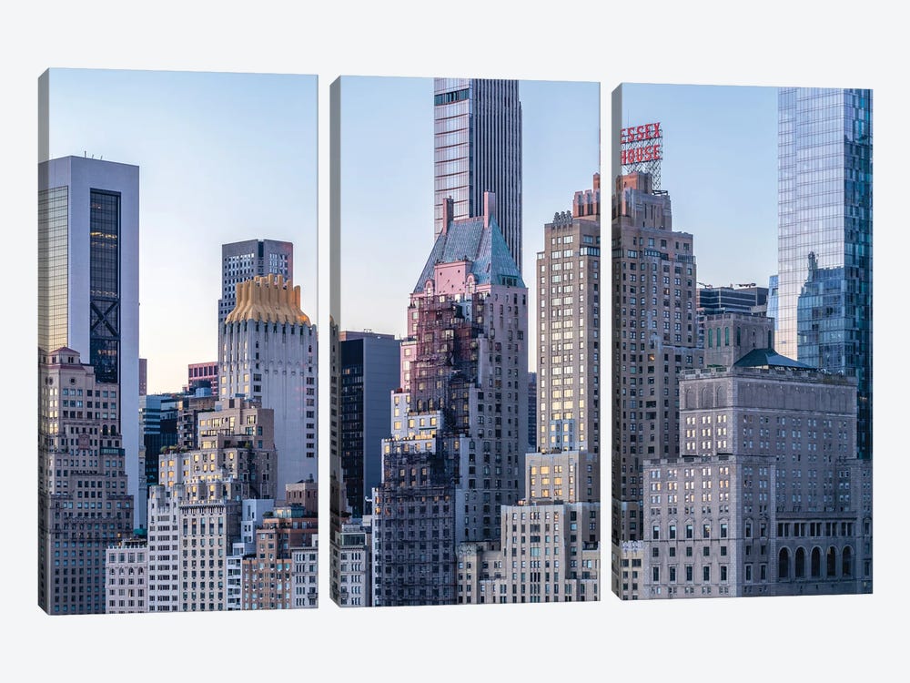Skyscraper Buildings In Midtown Manhattan, New York City by Jan Becke 3-piece Canvas Artwork
