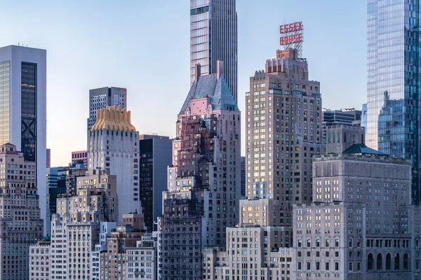 Canvas Print: Skyscraper Buildings In Midtown Manhattan, New York City by Jan Becke