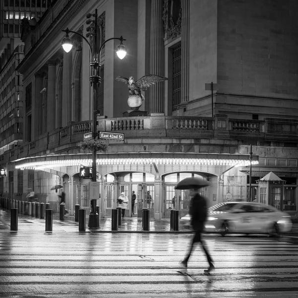 Canvas Print: Streets Of New York, Black And White by Jan Becke