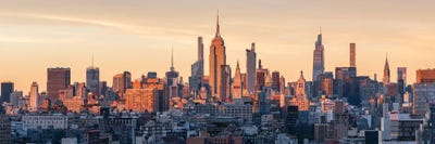 Manhattan Skyline Panorama At Sunset, New York City by Jan Becke multi panel art