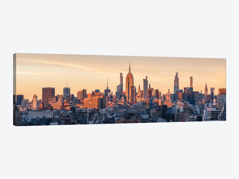 Manhattan Skyline Panorama At Sunset, New York City by Jan Becke 1-piece Art Print