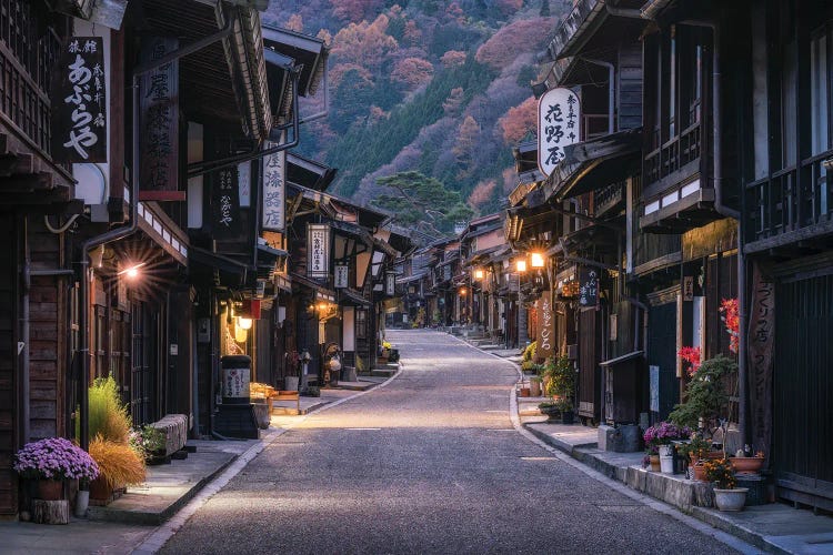 Narai-Juku Old Town At Night, Shiojiri, Nagano Prefecture, Japan