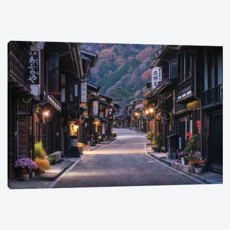 Narai-Juku Old Town At Night, Shiojiri, Nagano Prefecture, Japan Canvas Print #JNB2445} by Jan Becke Canvas Print