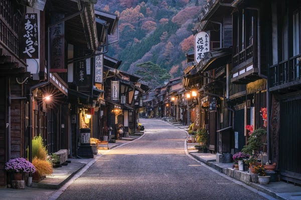 Japan: Narai-Juku Old Town At Night, Shiojiri, Nagano Prefecture, Japan by Jan Becke