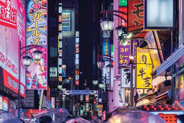 Tokyo: Colorful Neon Signs At The Kabukicho Nighlife District, Shinjuku, Tokyo, Japan by Jan Becke
