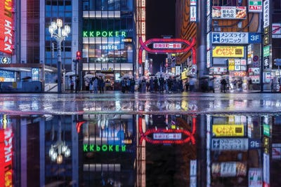 Kabukicho Nightlife District In Tokyo by Jan Becke metal wall art