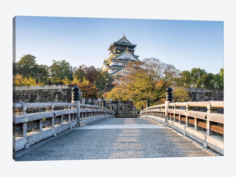 Osaka Castle In Autumn Season by Jan Becke 1-piece Canvas Art Print