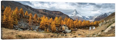 Matterhorn Mountain In Autumn Season, Zermatt, Switzerland Canvas Art Print - Switzerland Art