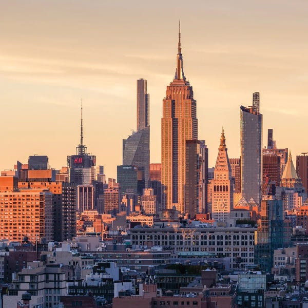 Canvas Print: Empire State Building At Sunset, New York City, USA by Jan Becke