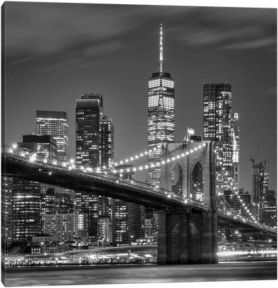 Brooklyn Bridge Black And White, New York City Canvas Art Print - Brooklyn Art