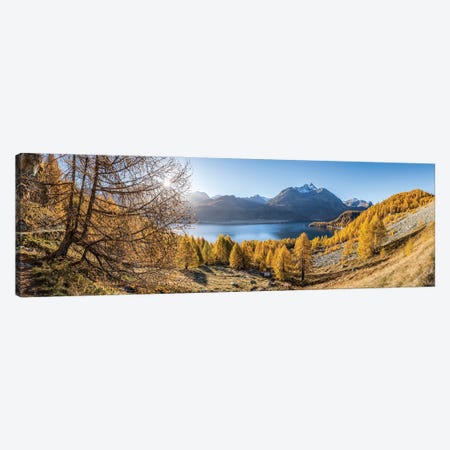 Lake Sils Panorama (Silsersee) In Autumn Season, Upper Engadine Valley, Switzerland Canvas Print #JNB2458} by Jan Becke Canvas Print