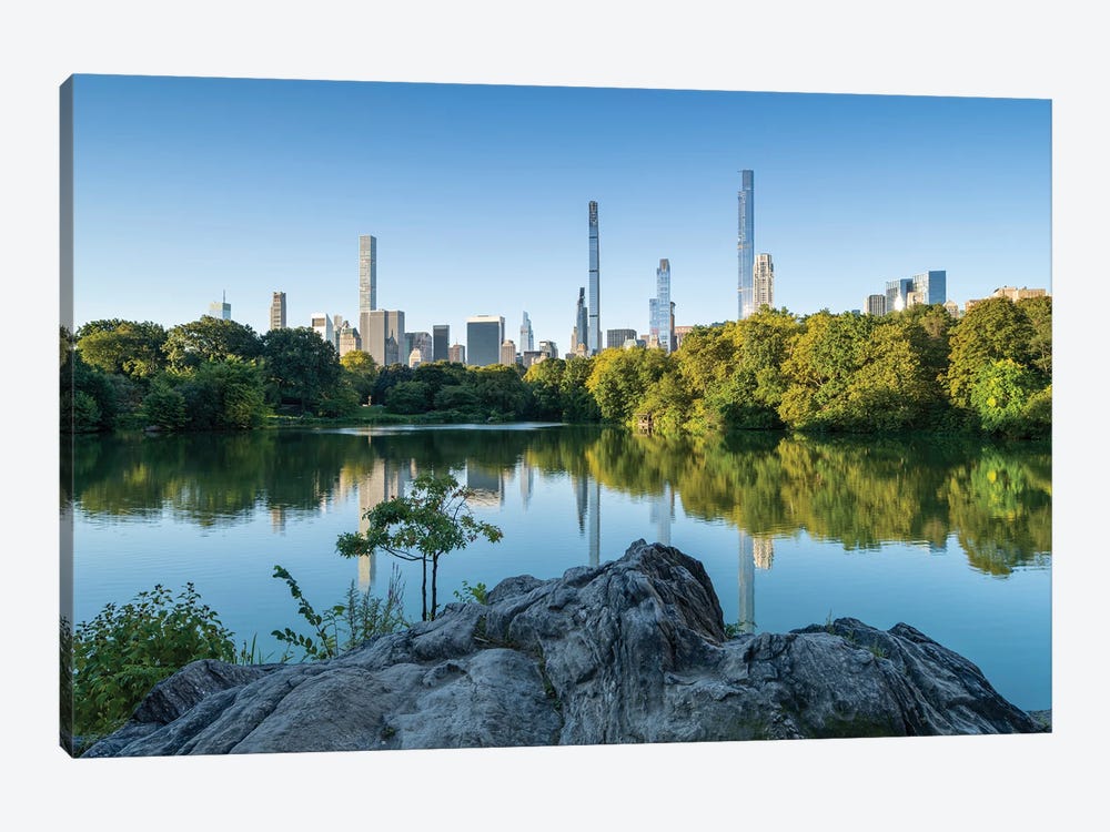 Sunrise At The Lake, Central Park, New York City by Jan Becke 1-piece Canvas Wall Art