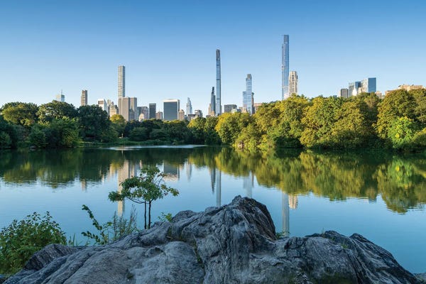 Canvas Print: Sunrise At The Lake, Central Park, New York City by Jan Becke