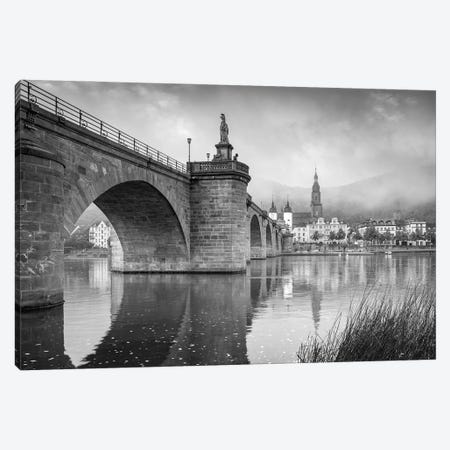 Old Bridge In Heidelberg, Germany, Black And White Canvas Print #JNB2473} by Jan Becke Art Print