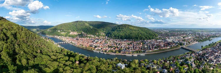 Aerial Panorama Of Heidelberg In Summer, Baden-Württemberg, Germany