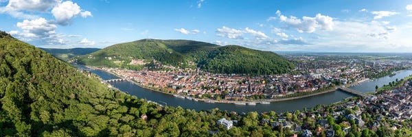 Heidelberg: Aerial Panorama Of Heidelberg In Summer, Baden-Württemberg, Germany by Jan Becke