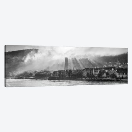 Heidelberg Castle Panorama, Germany, Black And White Canvas Print #JNB2477} by Jan Becke Canvas Artwork