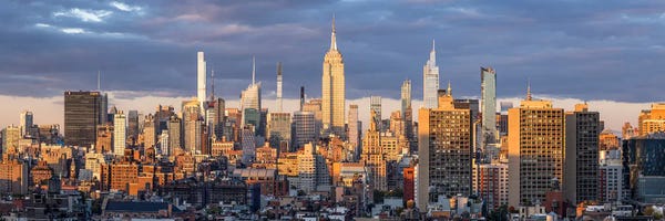Canvas Print: New York City Skyline Panorama At Sunset by Jan Becke