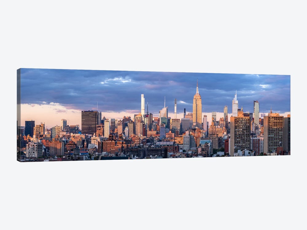 Midtown Manhattan Skyline Panorama At Sunset, New York City, USA by Jan Becke 1-piece Canvas Print
