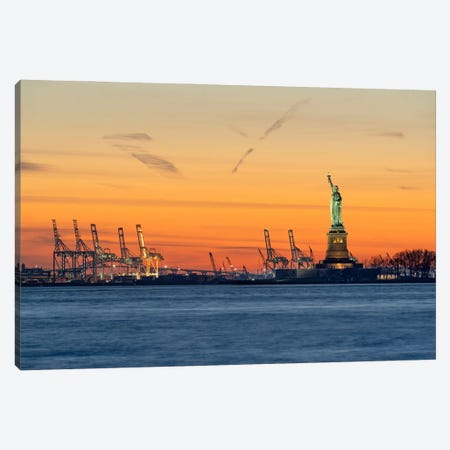 Statue Of Liberty At Sunset, New York City Canvas Print #JNB2481} by Jan Becke Canvas Wall Art